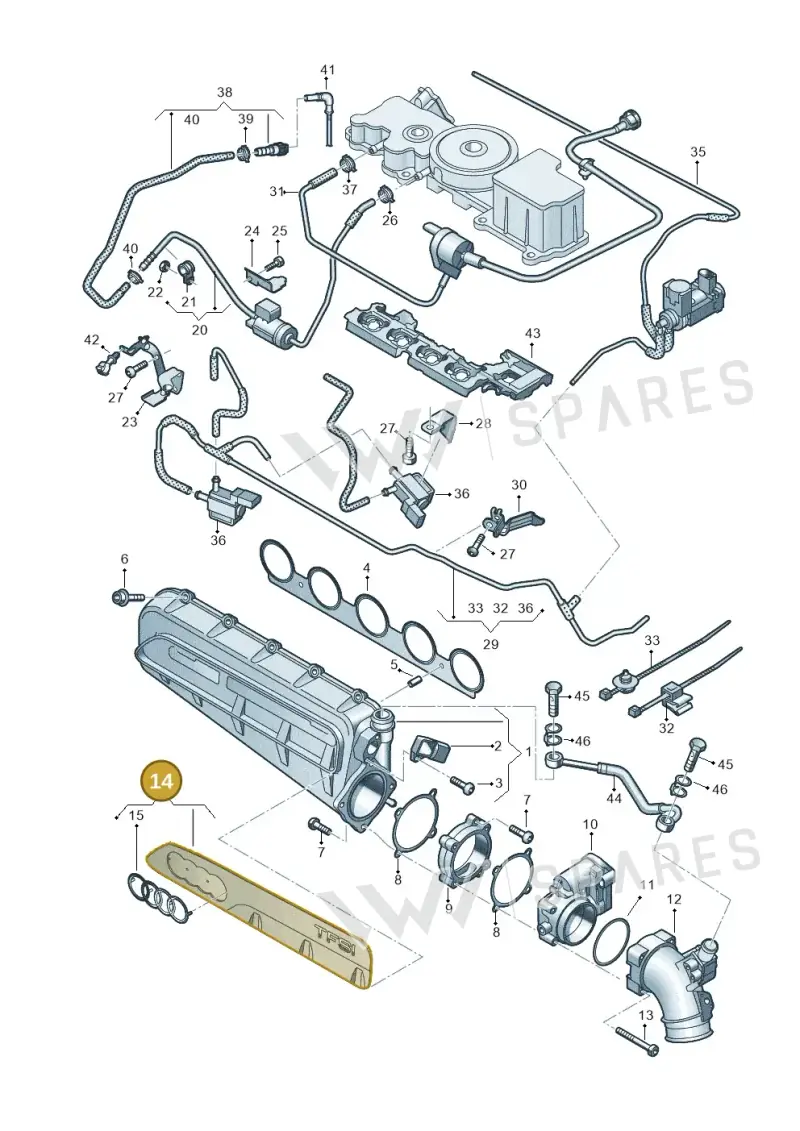07K133621B — Audi RSQ3 Sportback (2019-2024) diagram 898133320, position 14