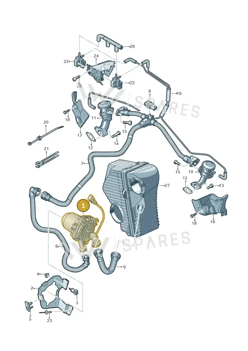 07K959253D — Audi Q7 qu. 3.0 TDI (2009-2015) diagram 693131000, position 1