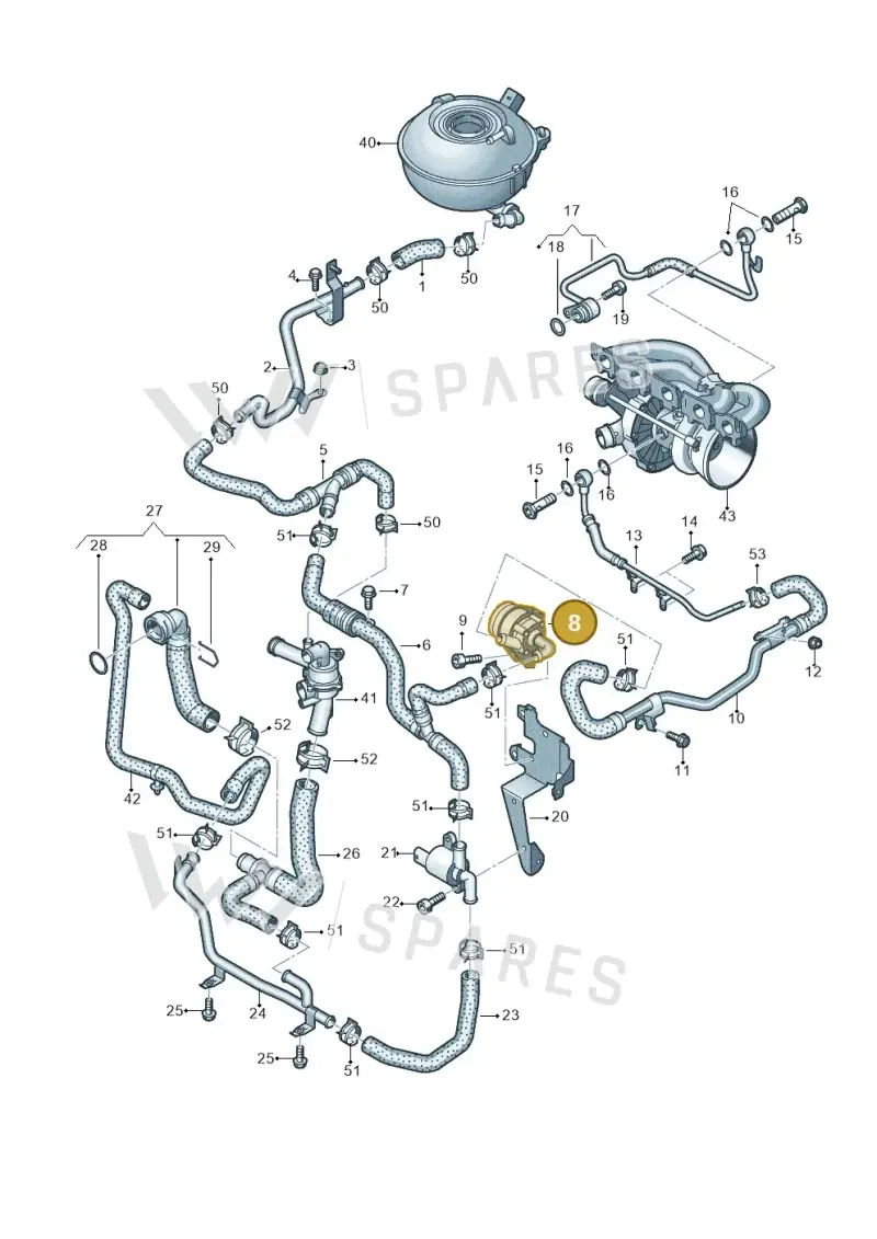 07K965561 — Audi RS3 Sportback (2015-2016) diagram 858121310, position 8