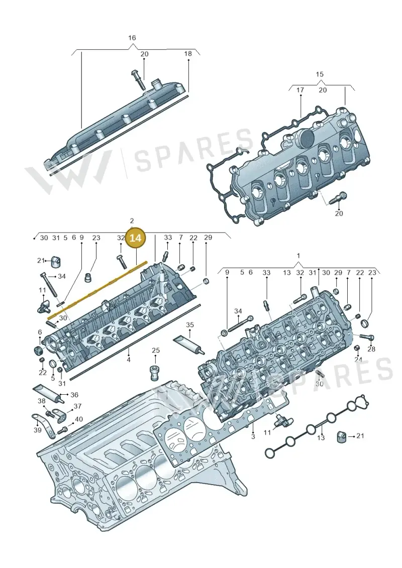 07L103650A — Audi R8 Spyder (2015-2024) diagram 872103200, position 14
