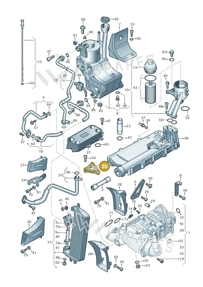 07L103707B — Audi R8 qu. 5.2 (2012-2015) diagram 618115100, position 35