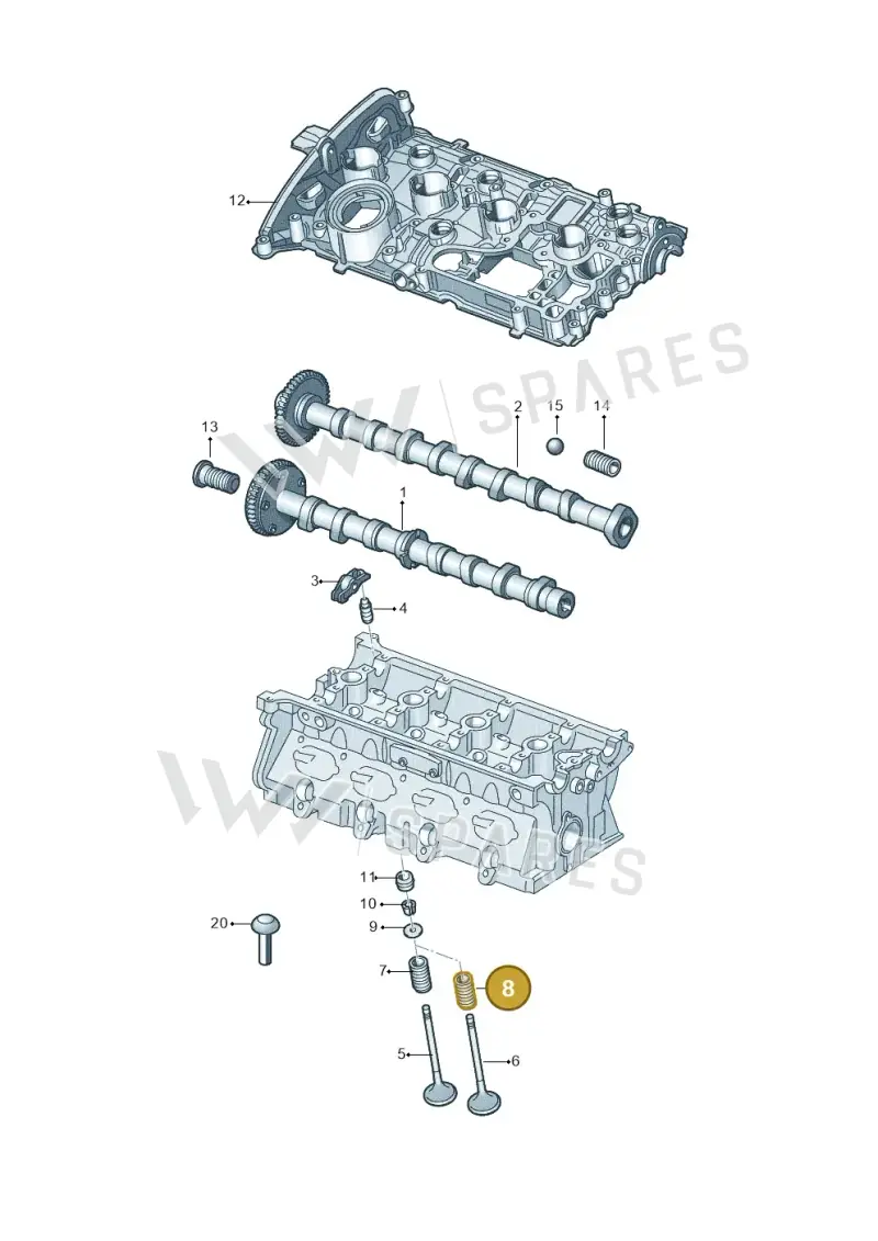 07L109629A — Audi A4 2.0 (2015-2019) diagram 849109090, position 8