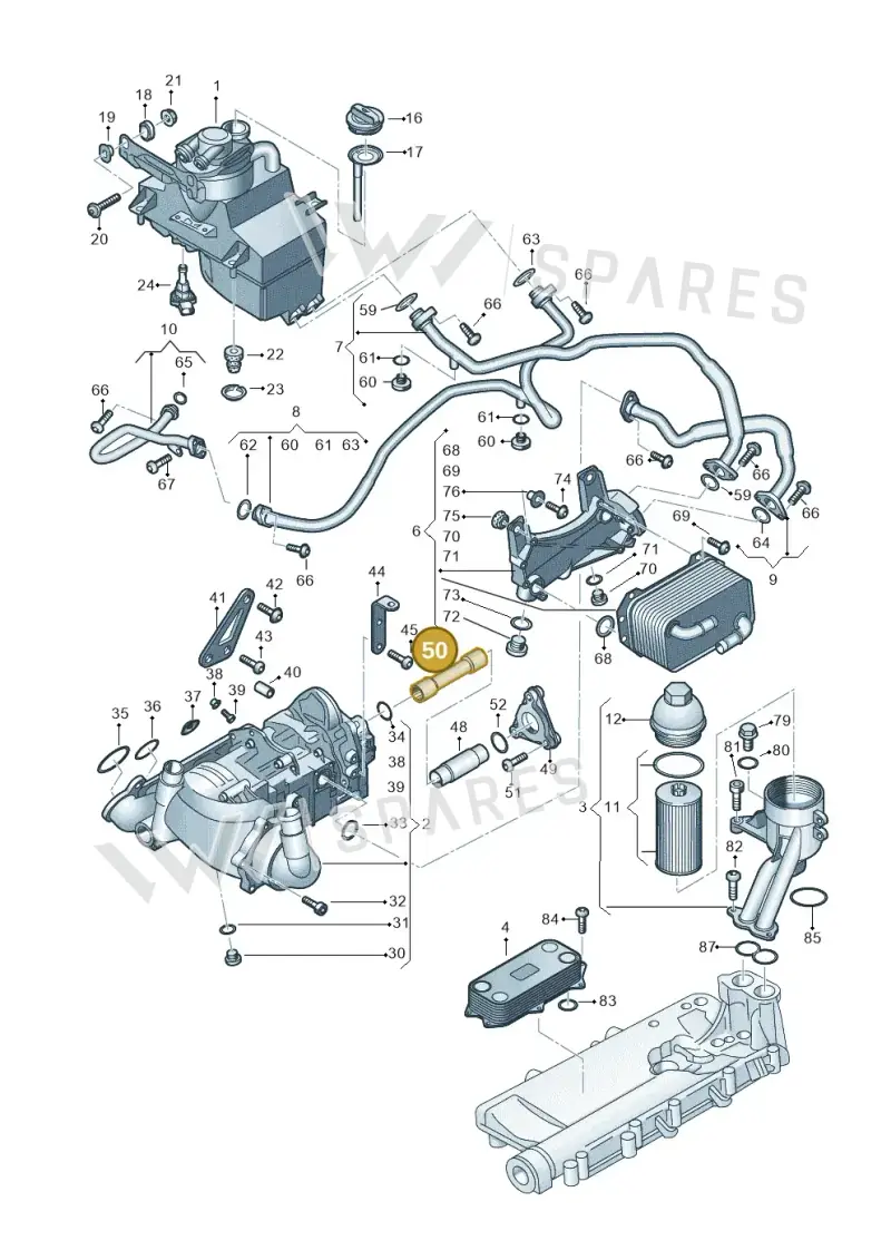 07L115138H — Audi R8 Spyder (2015-2024) diagram 872115100, position 50