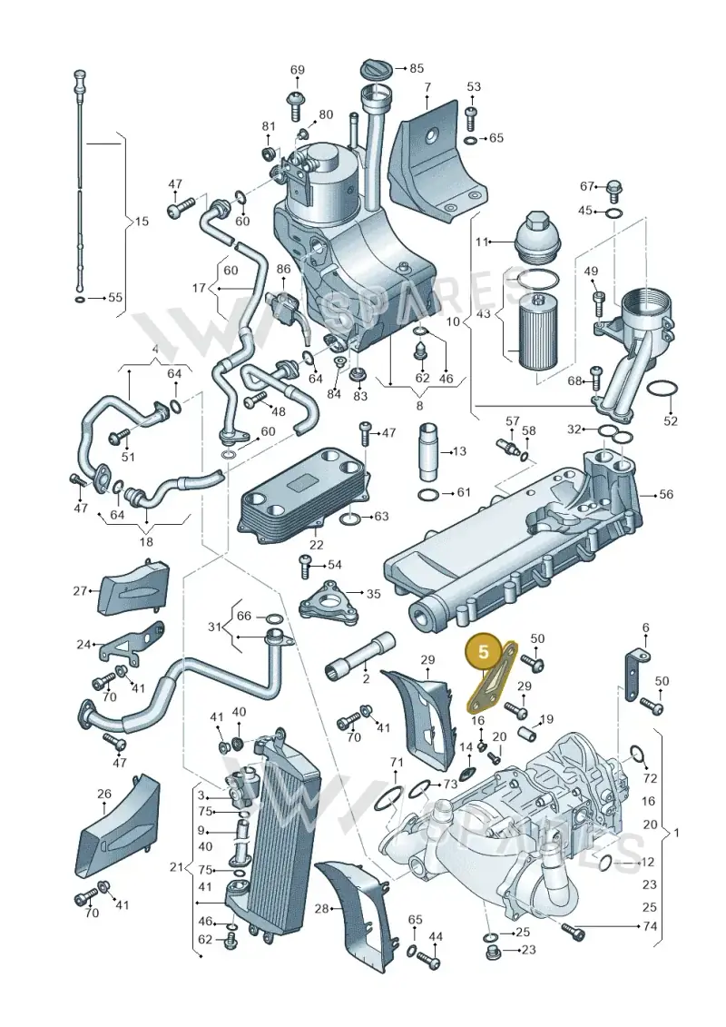 07L115318G — Audi R8 qu. 5.2 (2012-2015) diagram 618115100, position 5