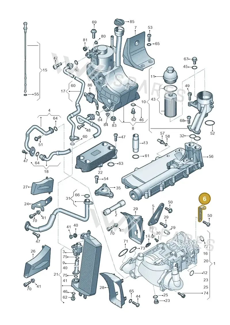 07L115318H — Audi R8 qu. 5.2 (2012-2015) diagram 618115100, position 6