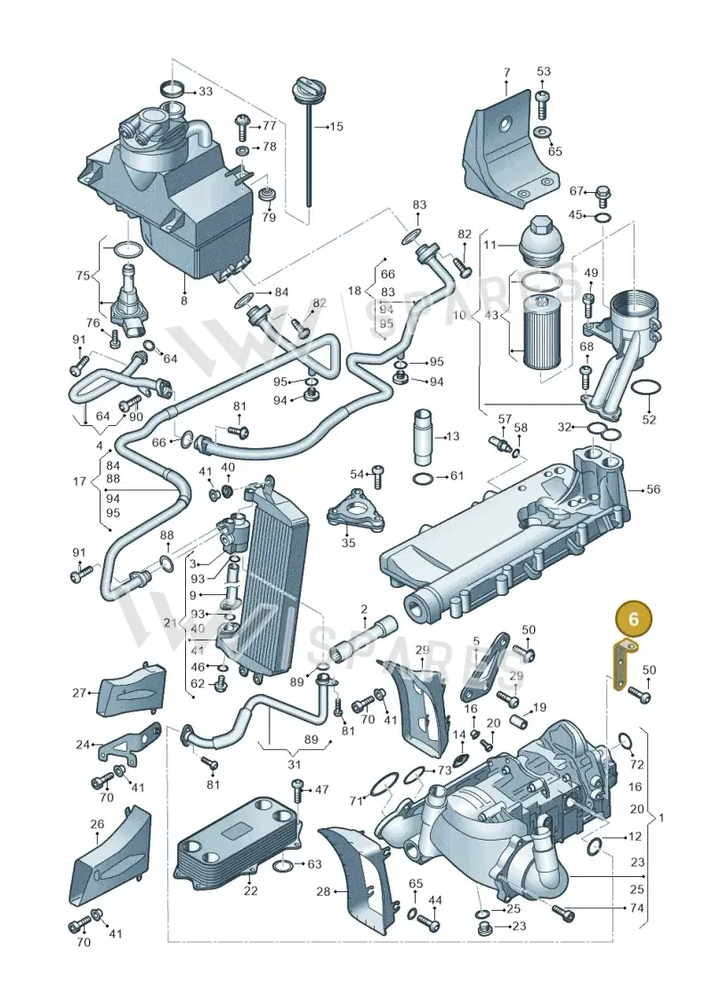 07L115318H — Audi R8 qu. 5.2 (2012-2015) diagram 752115050, position 6