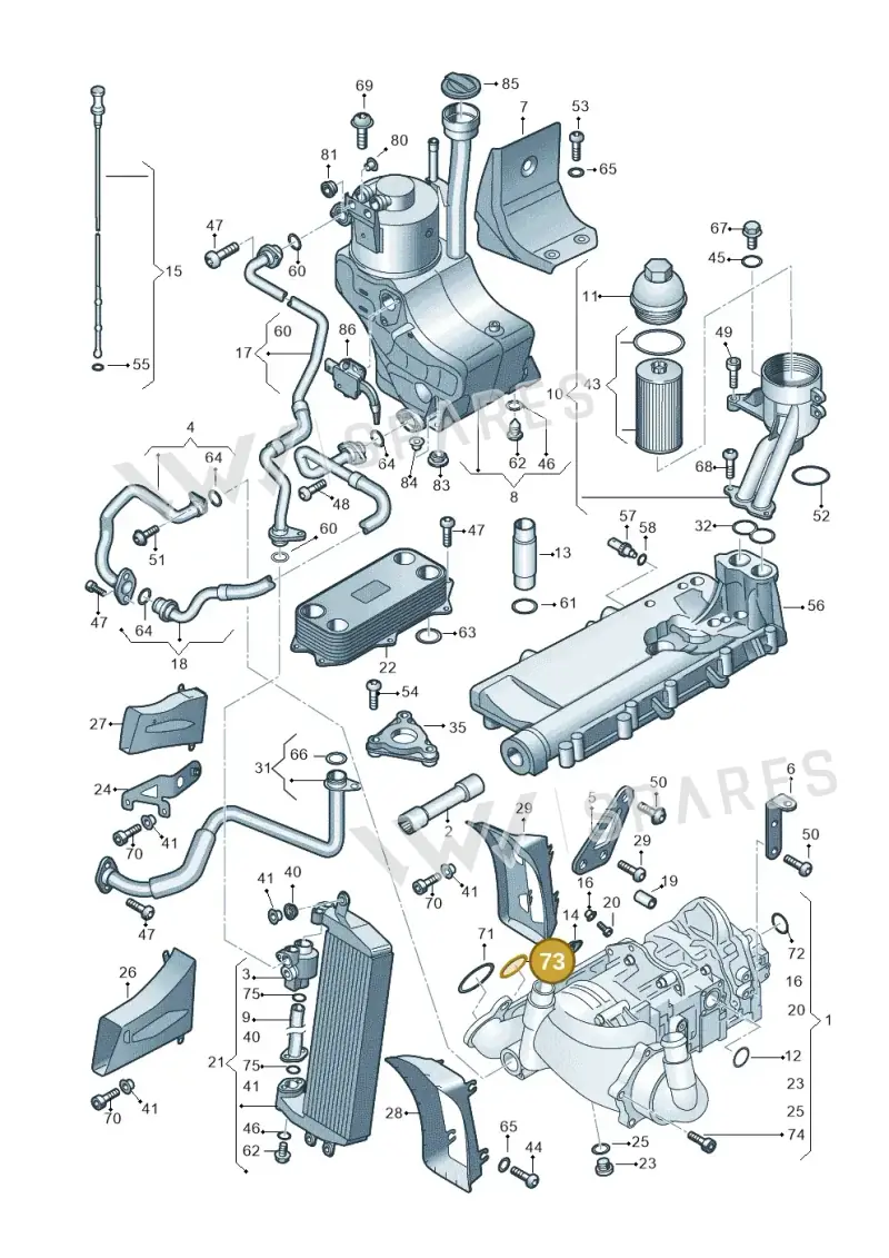 07L115446A — Audi R8 qu. 5.2 (2012-2015) diagram 618115100, position 73