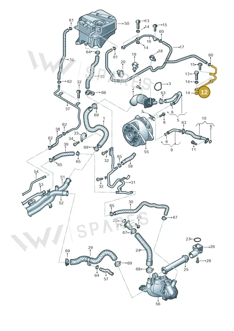 07L121455J — Audi R8 qu. 5.2 (2012-2015) diagram 752121410, position 12