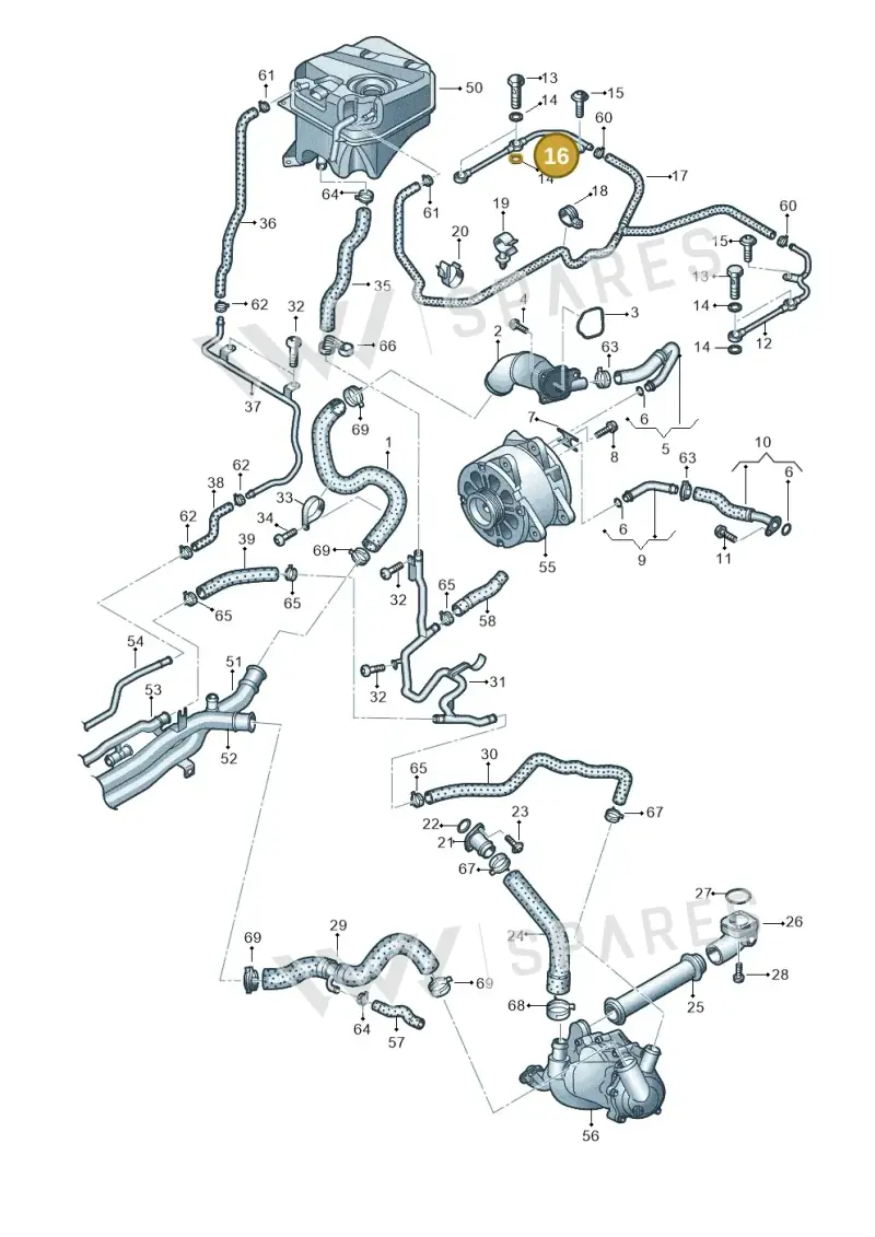 07L121455L — Audi R8 qu. 5.2 (2012-2015) diagram 752121410, position 16