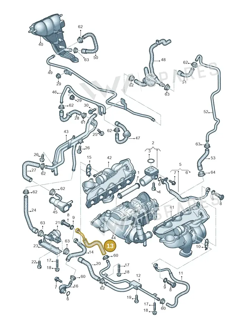07L121492M — Audi RS6 Avant qu.5.0 (2007-2010) diagram 641121260, position 13