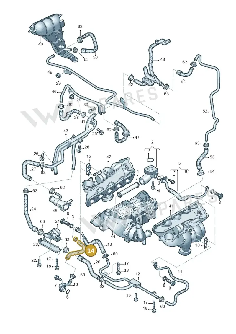 07L121597M — Audi RS6 Avant qu.5.0 (2007-2010) diagram 641121260, position 14