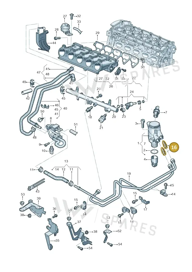 07L127065A — Audi RS3 Sportback (2015-2016) diagram 858133340, position 16