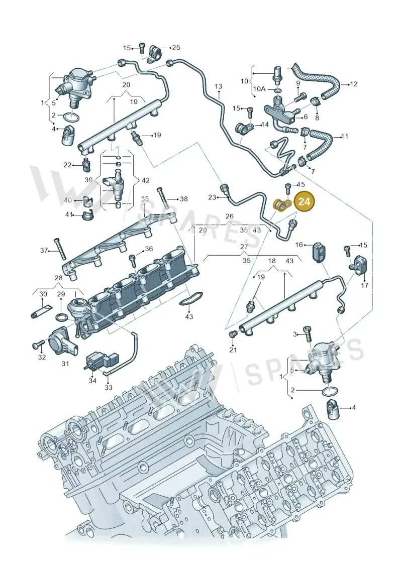 07L127411E — Audi RS4 Av. qu. 4.2 (2012-2015) diagram 695133300, position 24