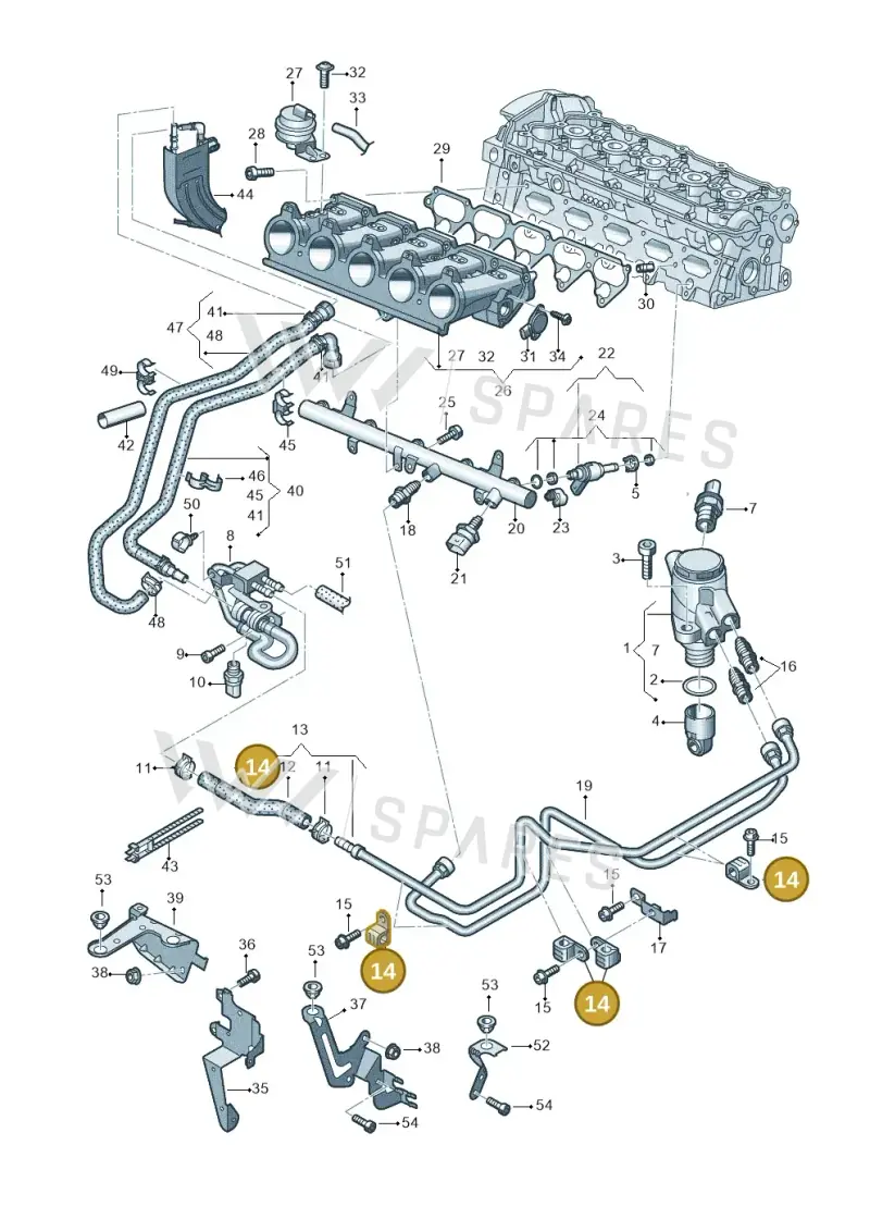 07L127411E — Audi RS3 Sportback (2015-2016) diagram 858133340, position 14