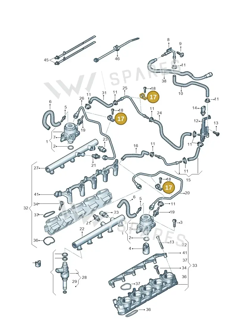 07L127411E — Audi R8 Spyder (2015-2024) diagram 872133240, position 17