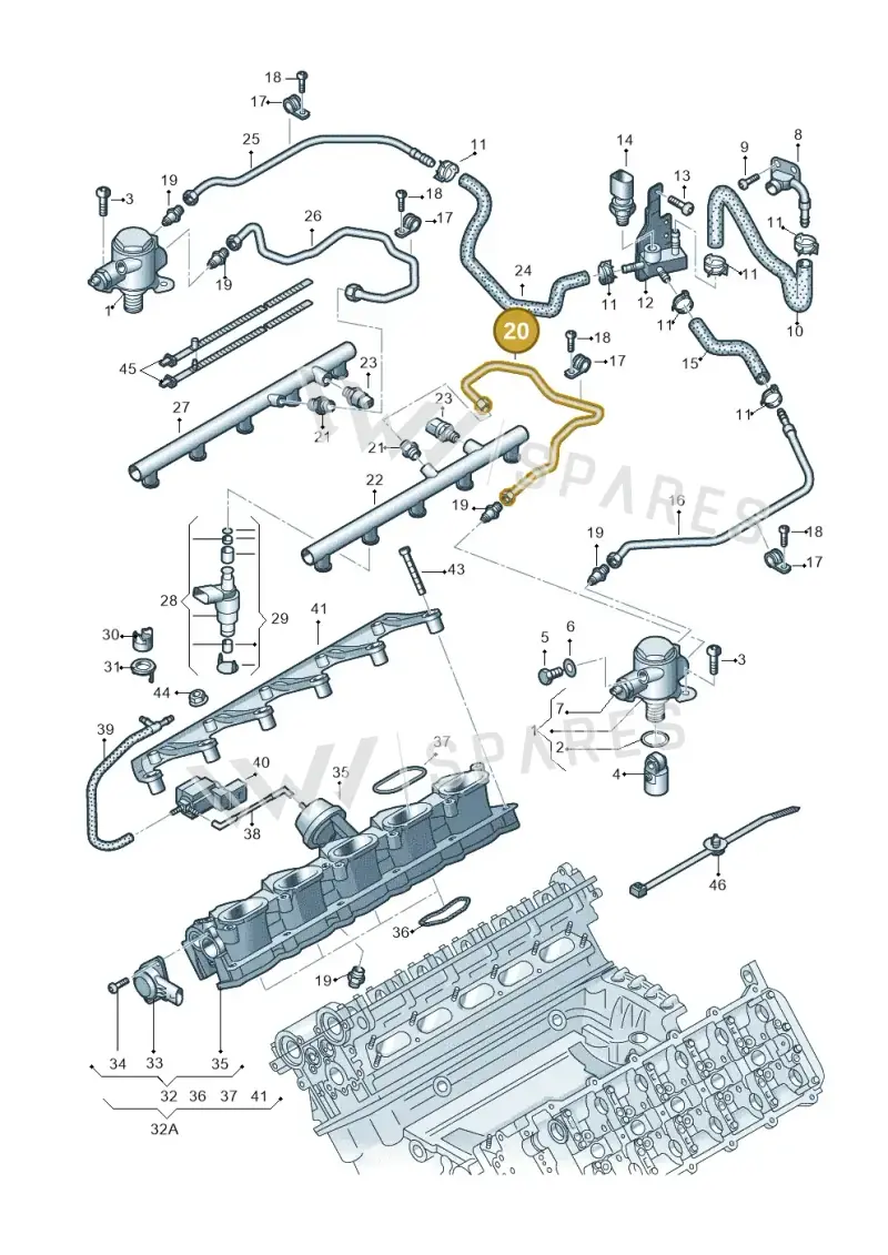 07L127501BD — Audi R8 qu. 5.2 (2012-2015) diagram 618133250, position 20
