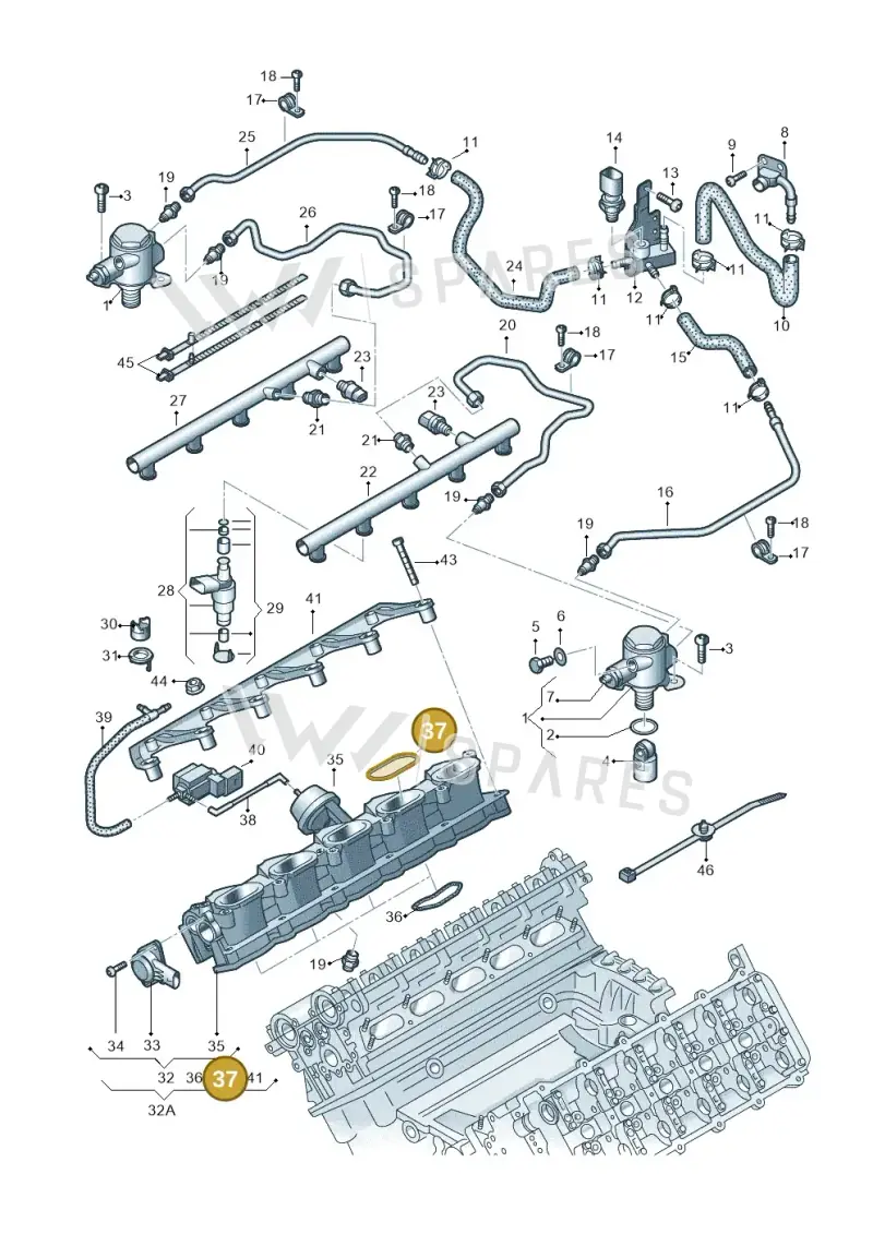 07L129717E — Audi R8 qu. 5.2 (2012-2015) diagram 618133250, position 37