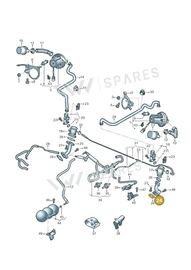 07L131166E — Audi R8 Spyder (2015-2024) diagram 872131350, position 24