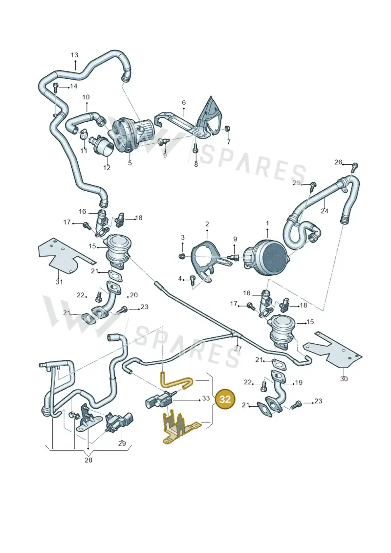 07L131425D — Audi R8 qu. 5.2 (2012-2015) diagram 618131350, position 32