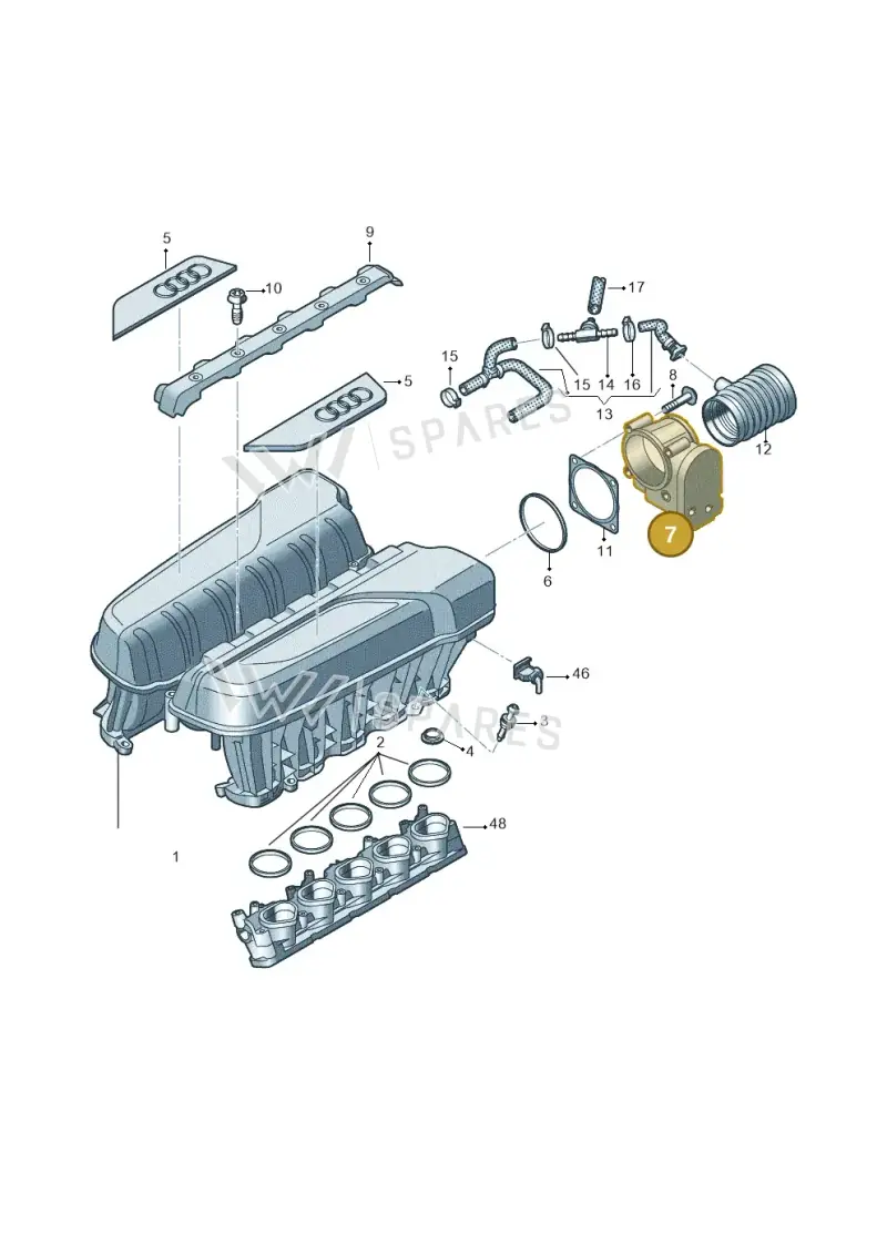 07L133062G — Audi R8 Spyder (2015-2024) diagram 872133210, position 7