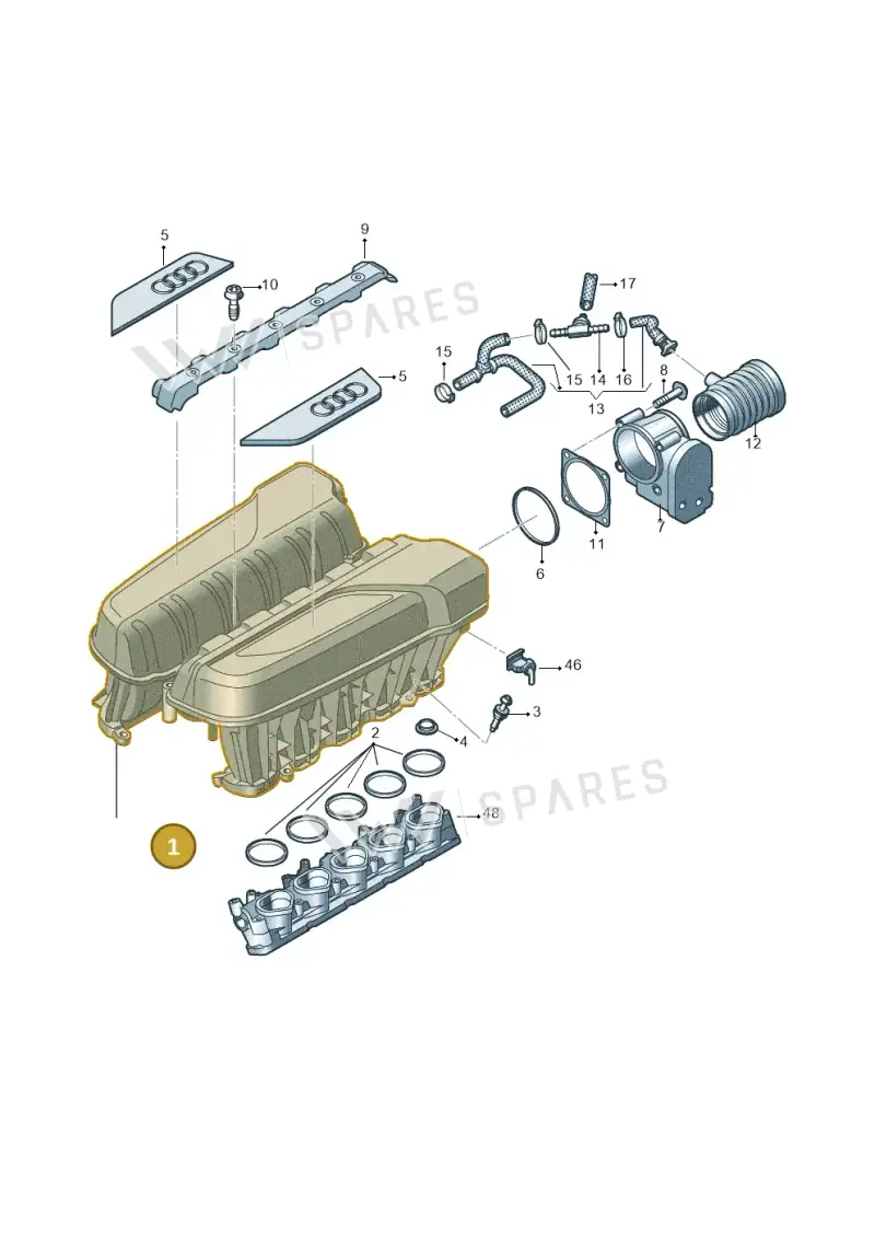 07L133185AL — Audi R8 Spyder (2015-2024) diagram 872133210, position 1