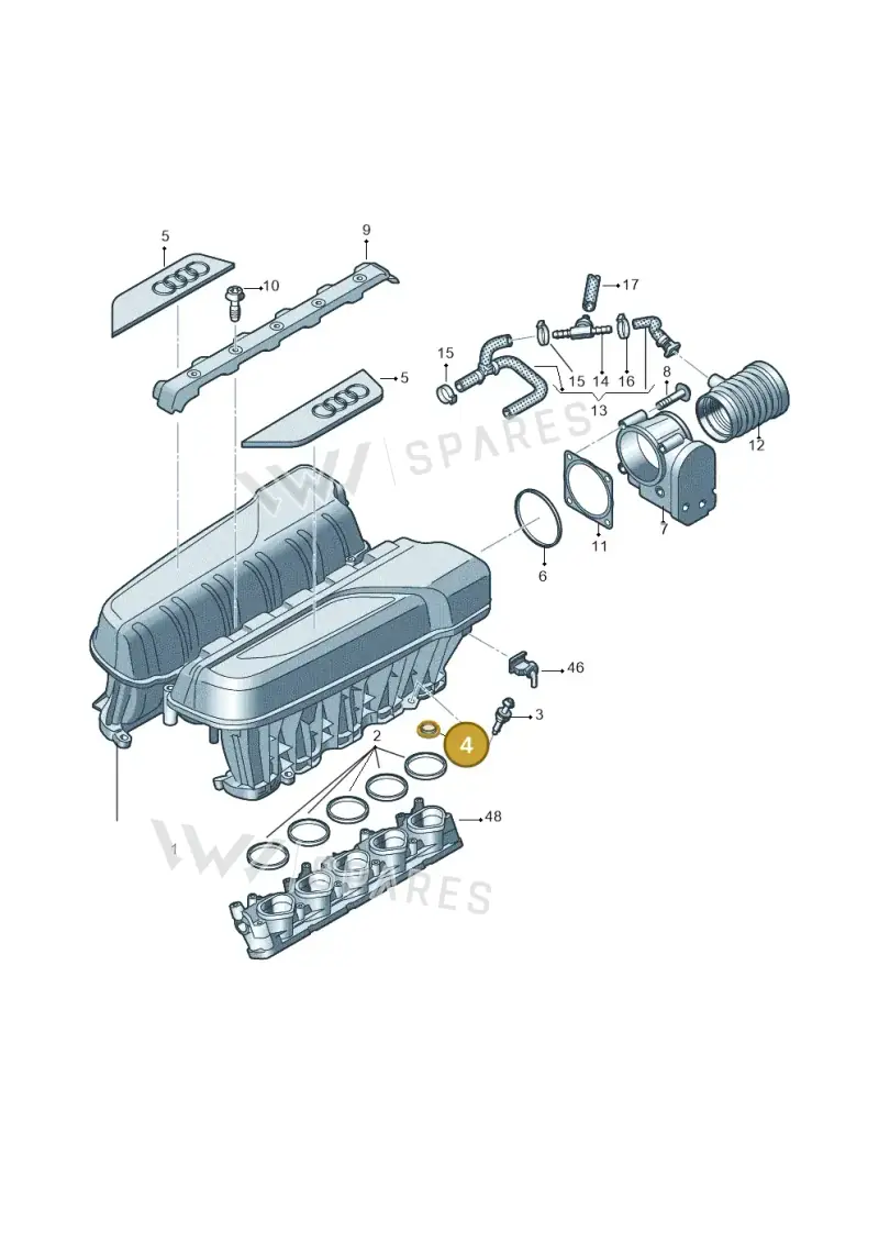 07L133588B — Audi R8 Spyder (2015-2024) diagram 872133210, position 4