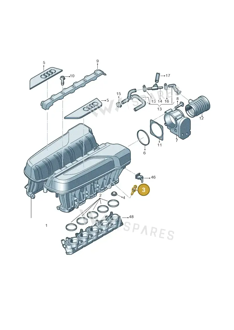 07L133588 — Audi R8 Spyder (2015-2024) diagram 872133210, position 3