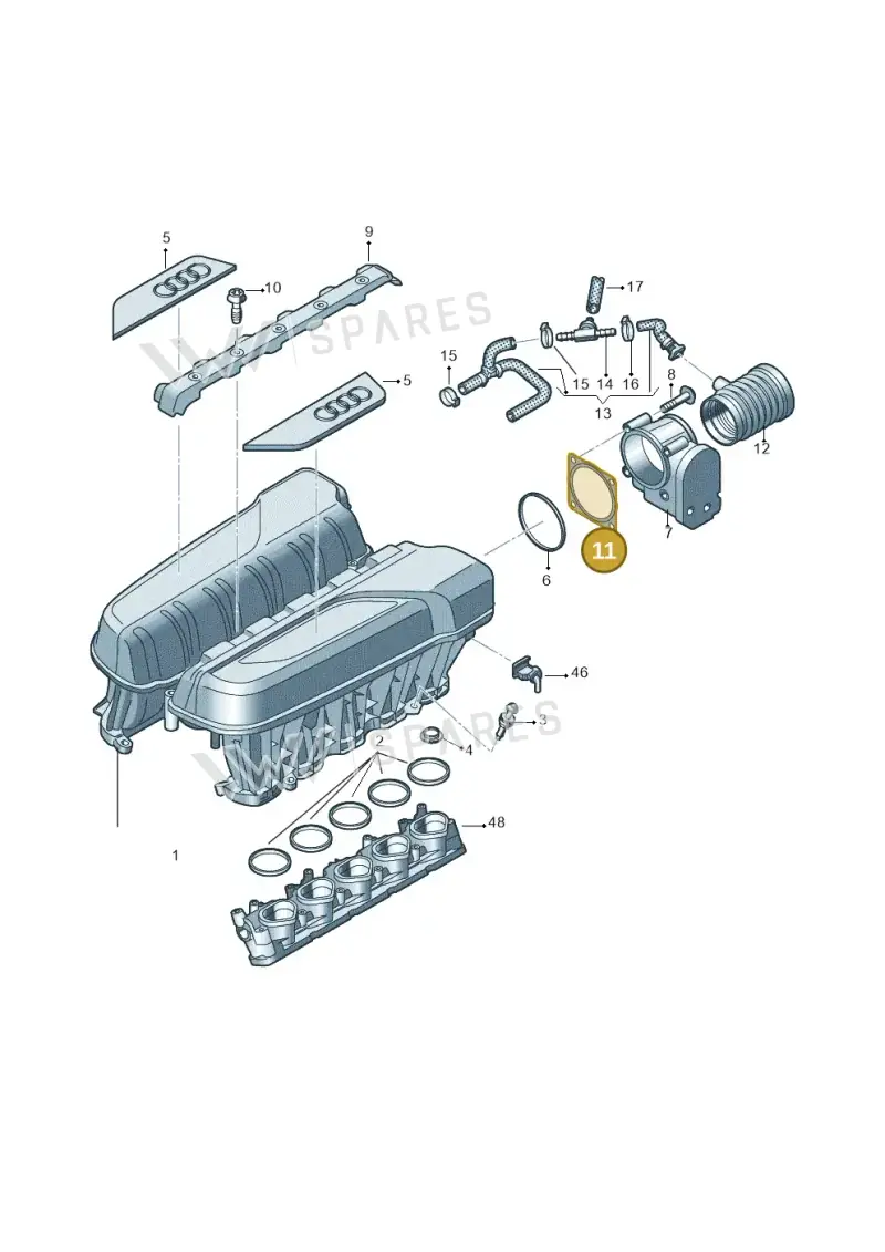 07L133920D — Audi R8 Spyder (2015-2024) diagram 872133210, position 11