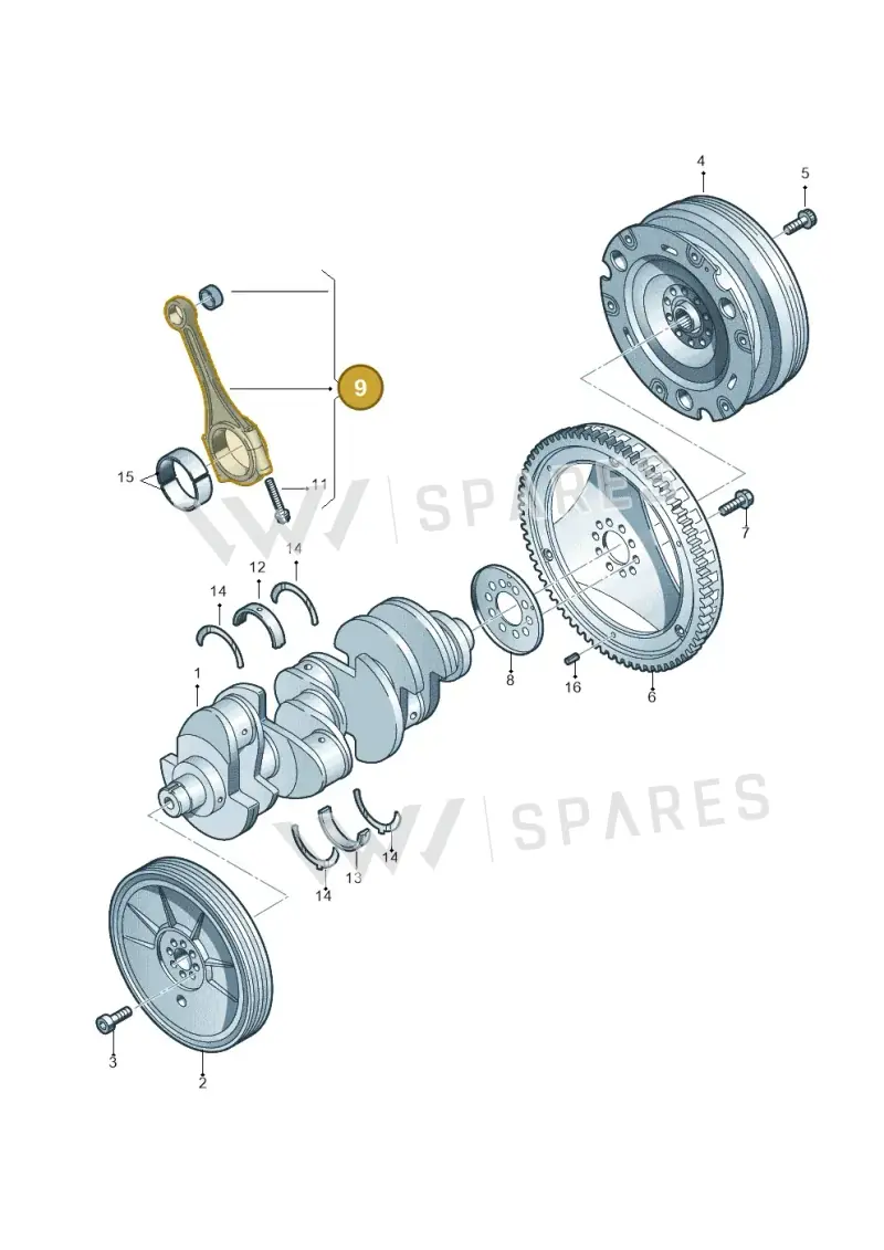 07L198401D — Audi RS4 Av. qu. 4.2 (2012-2015) diagram 695105000, position 9