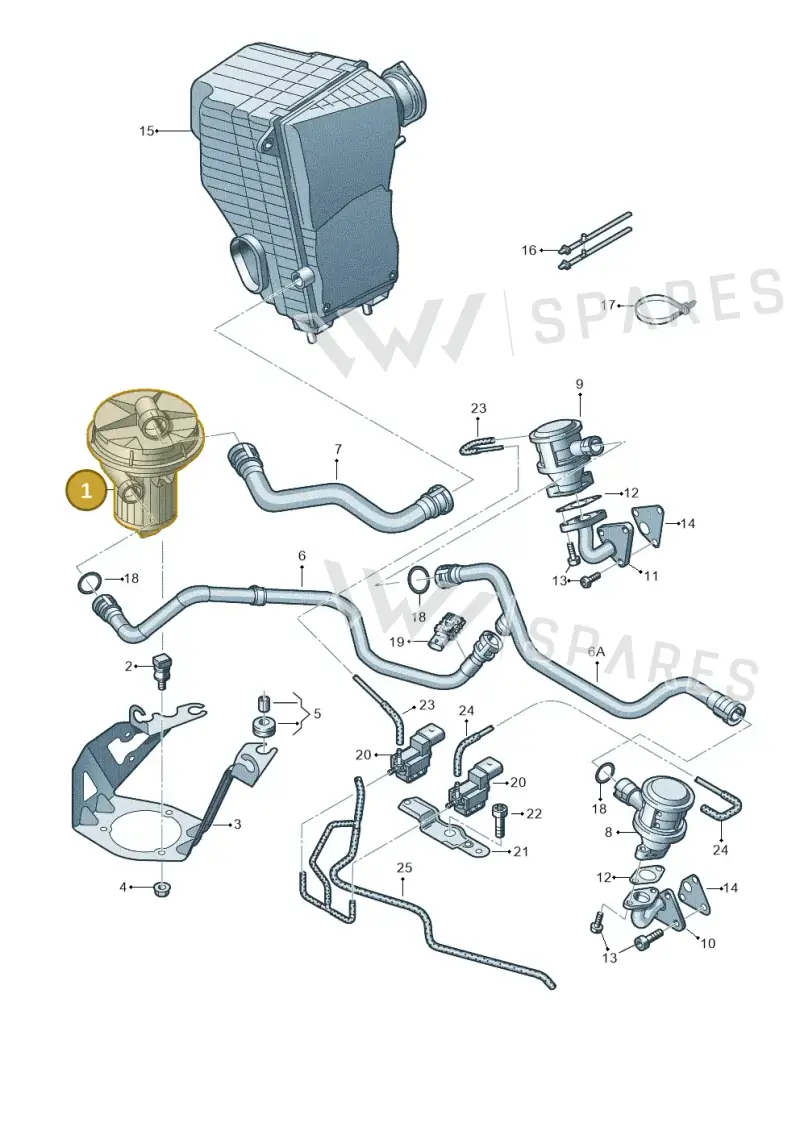 07L959253B — Audi A8L qu. 3.0 TDI (2009-2014) diagram 493131250, position 1