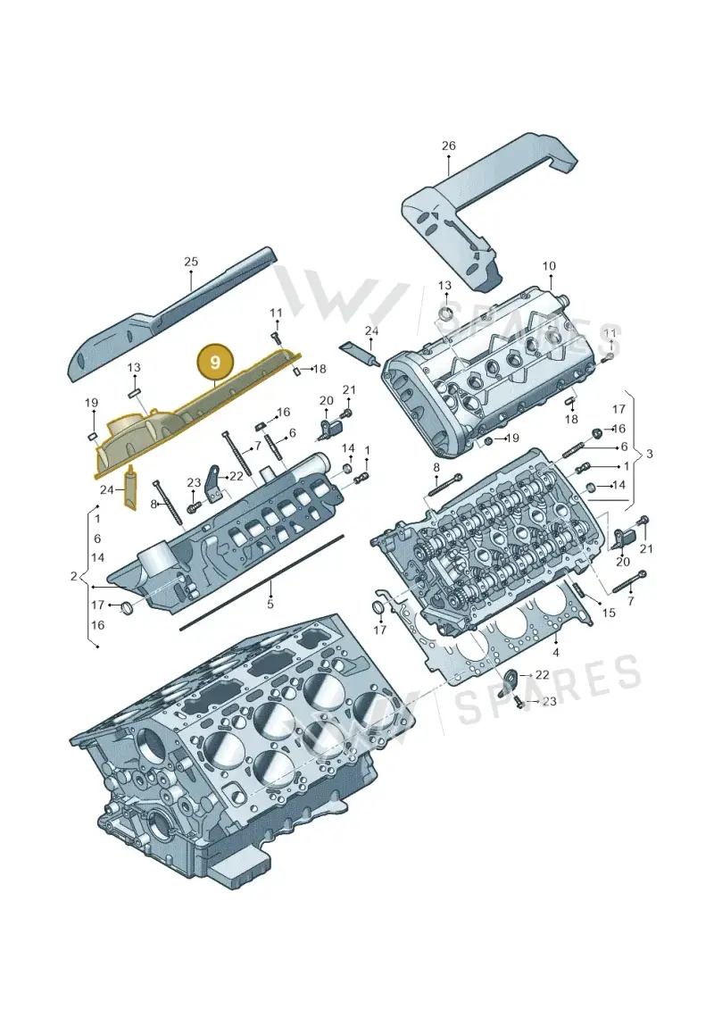 07P103469K — Audi A8L qu. 3.0 TDI (2013-2018) diagram 696103370, position 9
