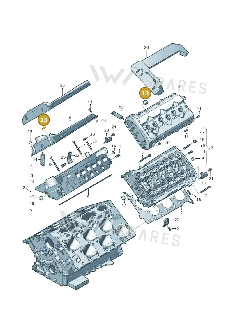 07P109091C — Audi A8L qu. 3.0 TDI (2013-2018) diagram 696103370, position 13