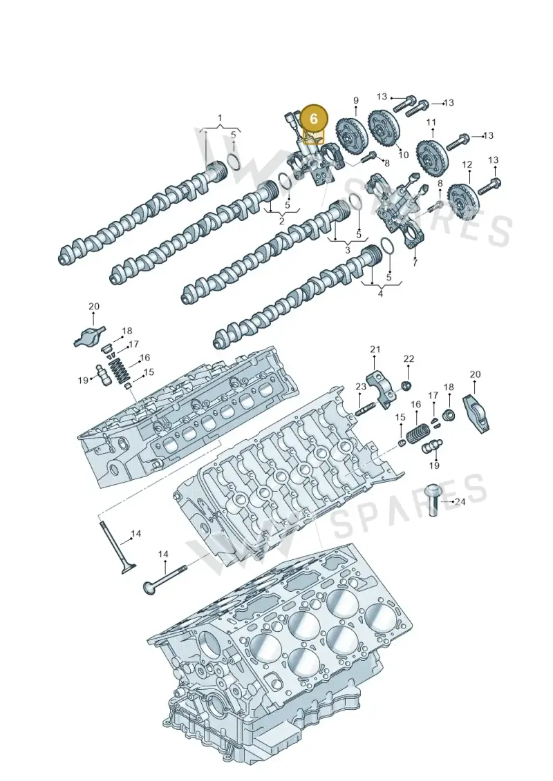 07P109210B — Audi A8L qu. 3.0 TDI (2009-2014) diagram 696109250, position 6
