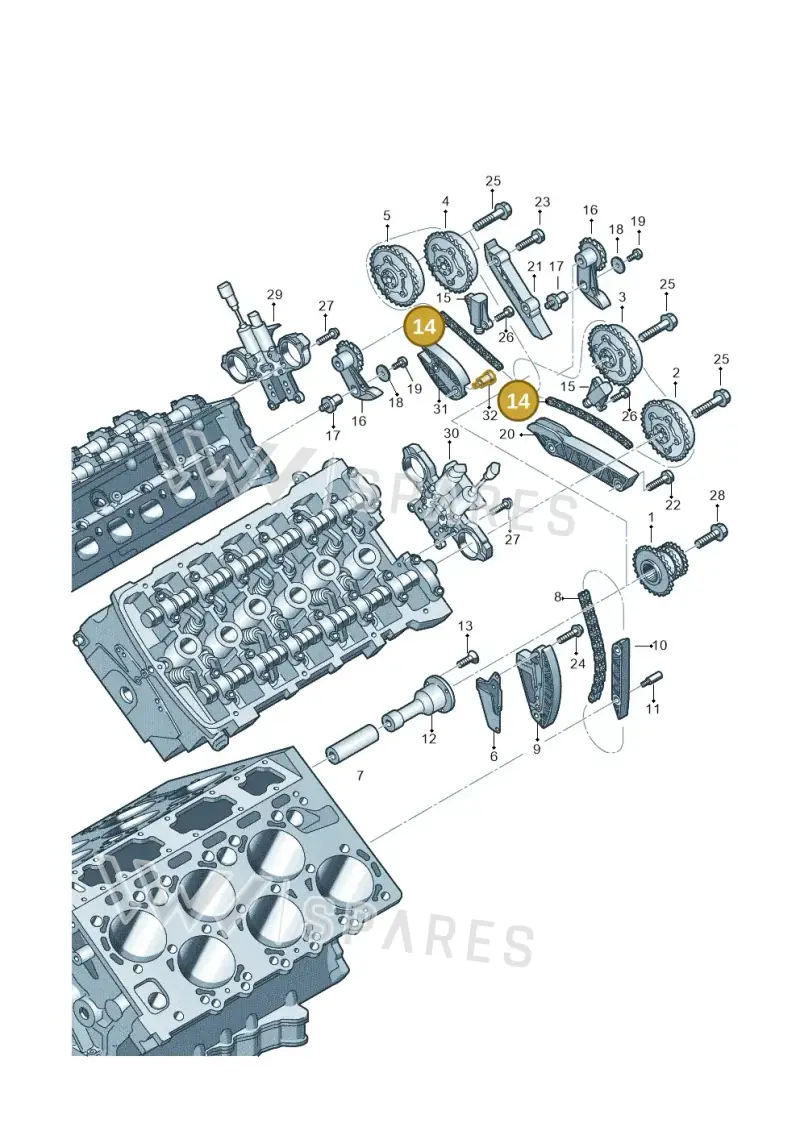 07P109503 — Audi A8L qu. 3.0 TDI (2013-2018) diagram 696109450, position 14