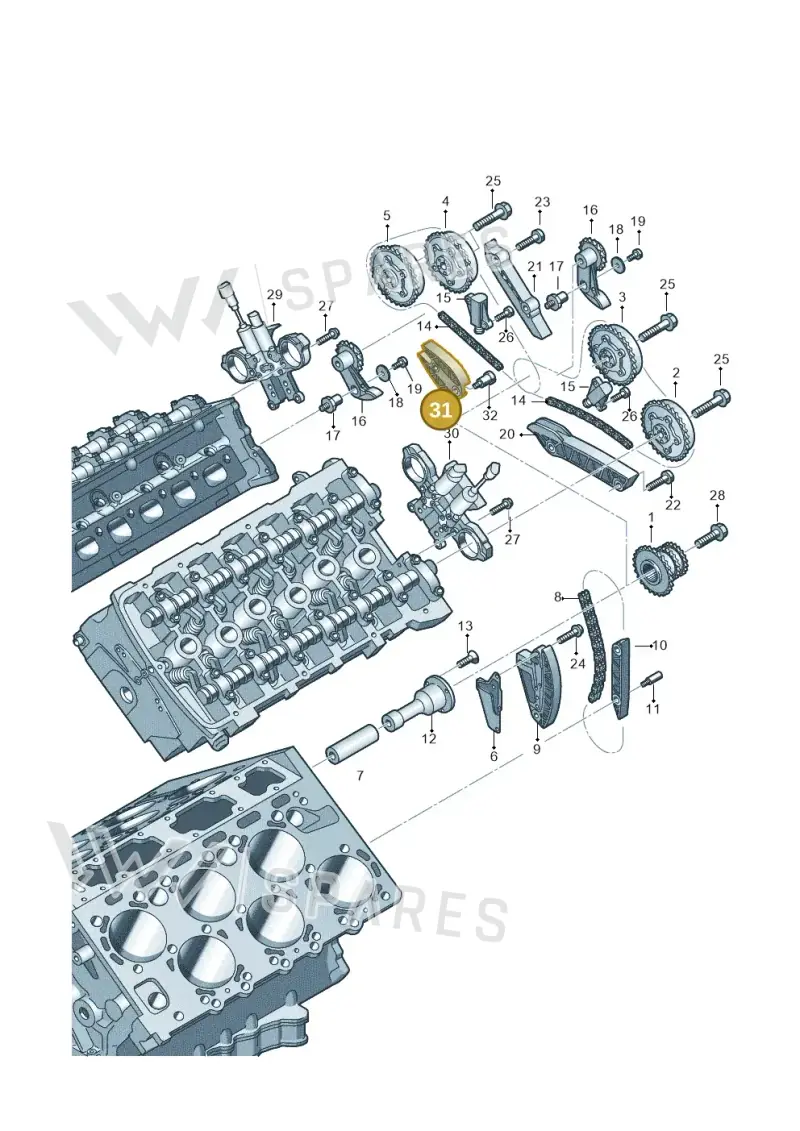 07P109538B — Audi A8L qu. 3.0 TDI (2013-2018) diagram 696109450, position 31