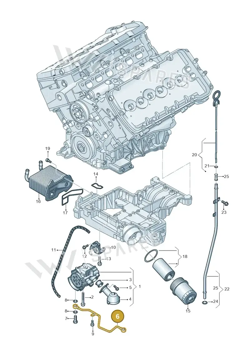 07P115229 — Audi A8L qu. 3.0 TDI (2013-2018) diagram 696115400, position 6