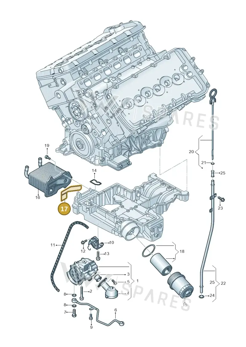 07P115446 — Audi A8L qu. 3.0 TDI (2013-2018) diagram 696115400, position 17