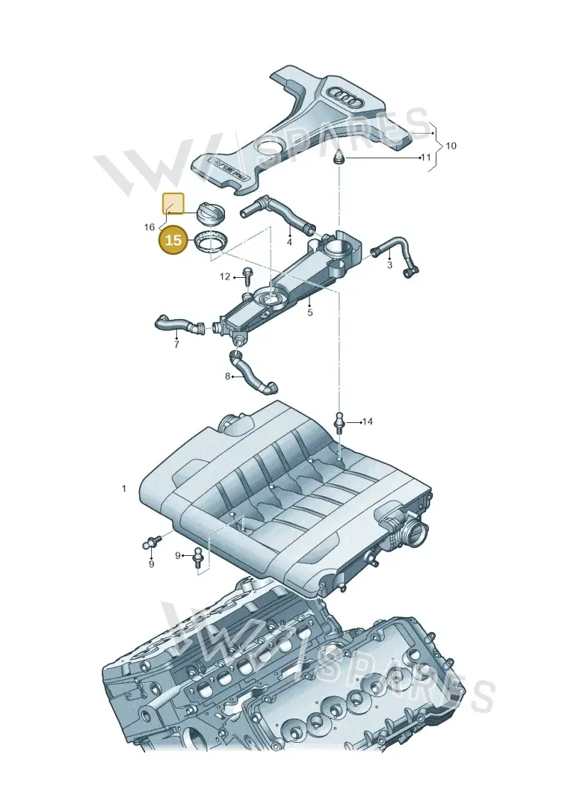 07P133287 — Audi A8L qu. 3.0 TDI (2013-2018) diagram 696103500, position 15
