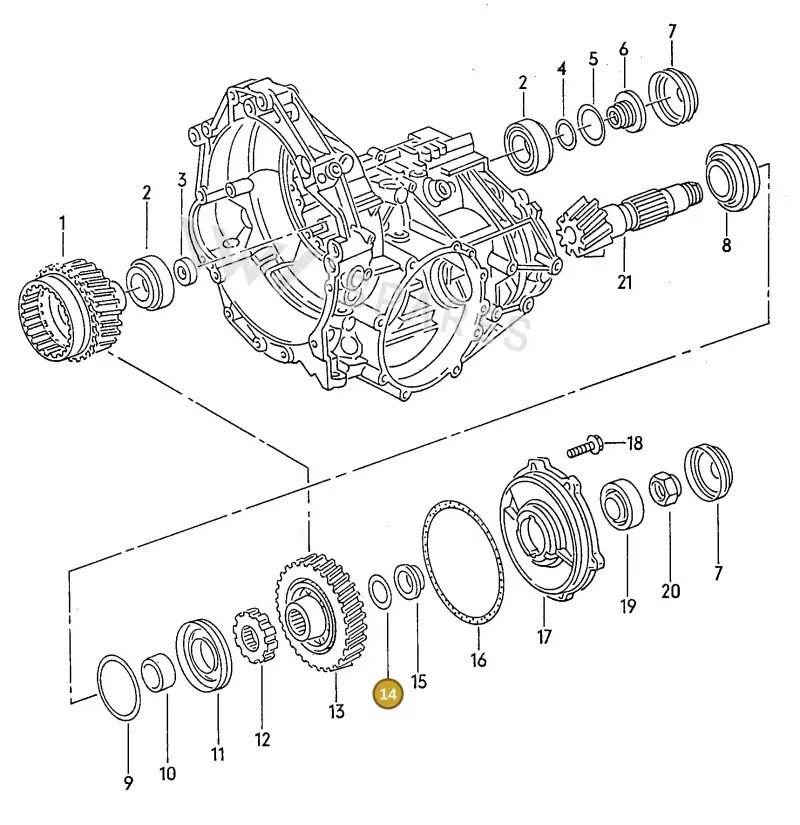 082519141BL — Audi 80/90 (1989-1991) diagram 111047300, position 14