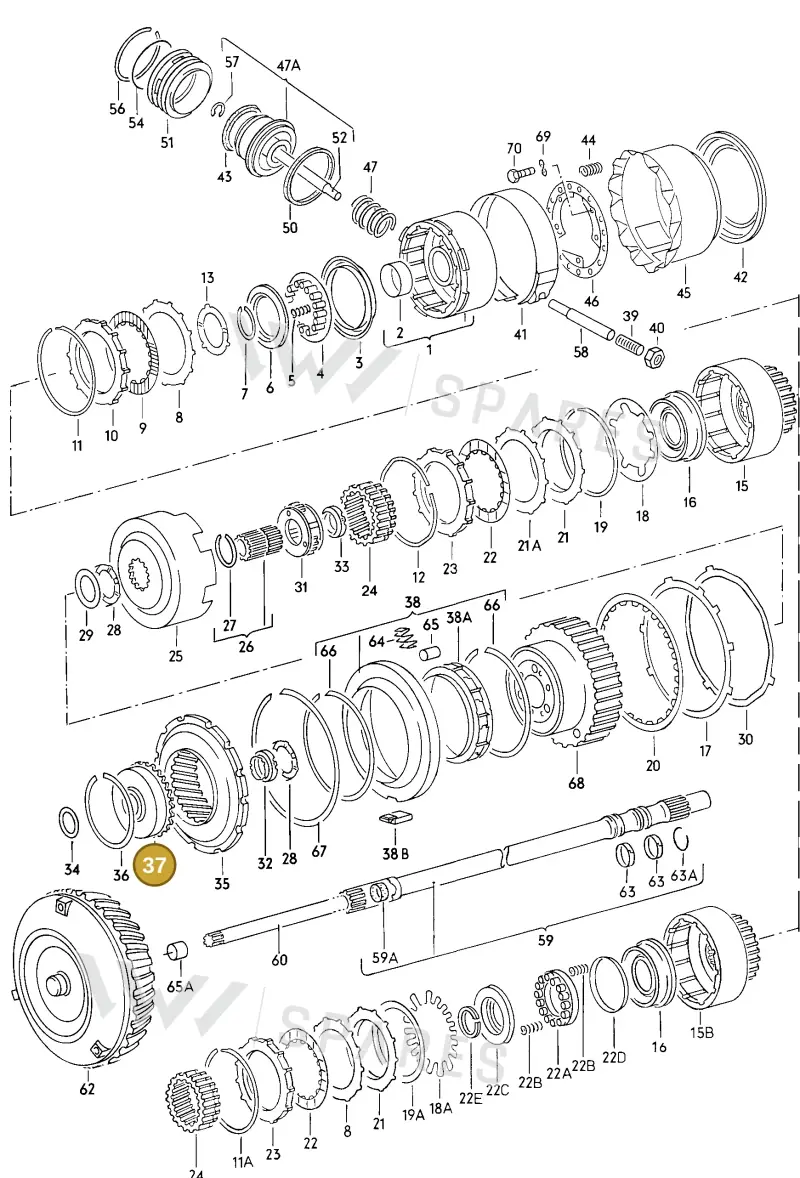 087323373 — Audi 5000 S/Wagon (1986-1988) diagram 005063000, position 37