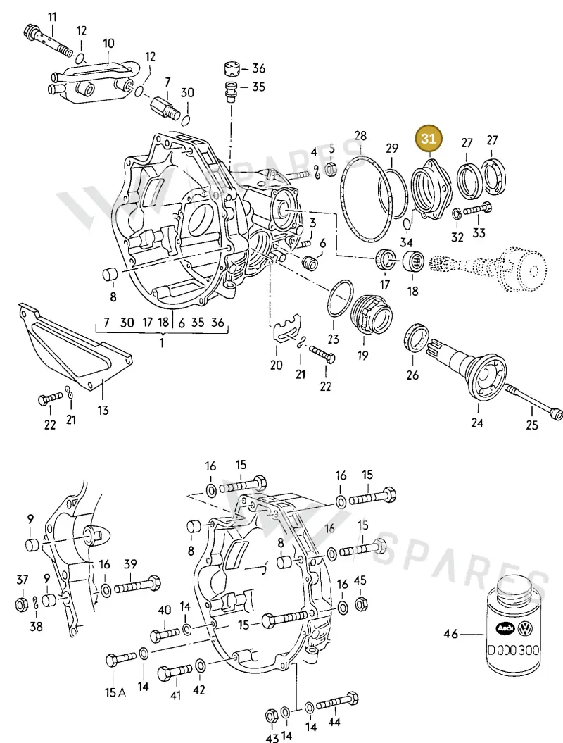 087409623A — Audi 5000 (1981-1982) diagram 022070000, position 31