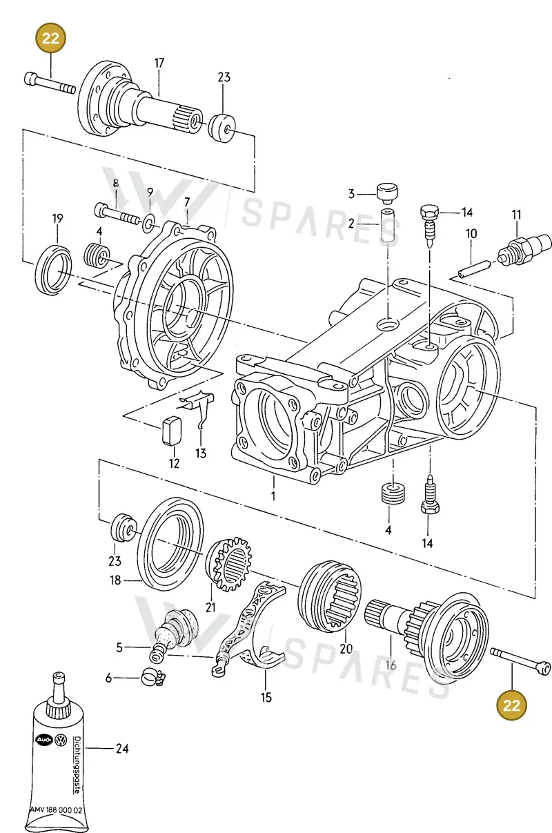 088409359 — Audi Coupe quattro/3   96 (1995-1995) diagram 141525200, position 22