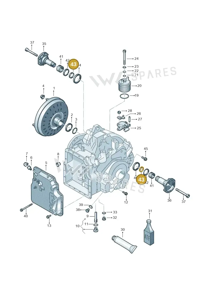 09A409374 — Audi A3/S3/QUATTRO (2000-2003) diagram 203321650, position 43