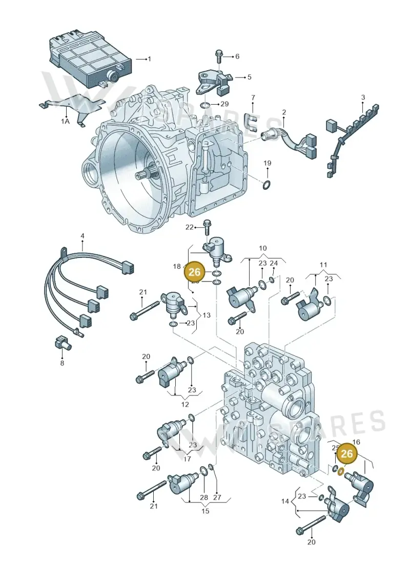 09A927322E — Audi A3/S3/QUATTRO (2000-2003) diagram 244927600, position 26
