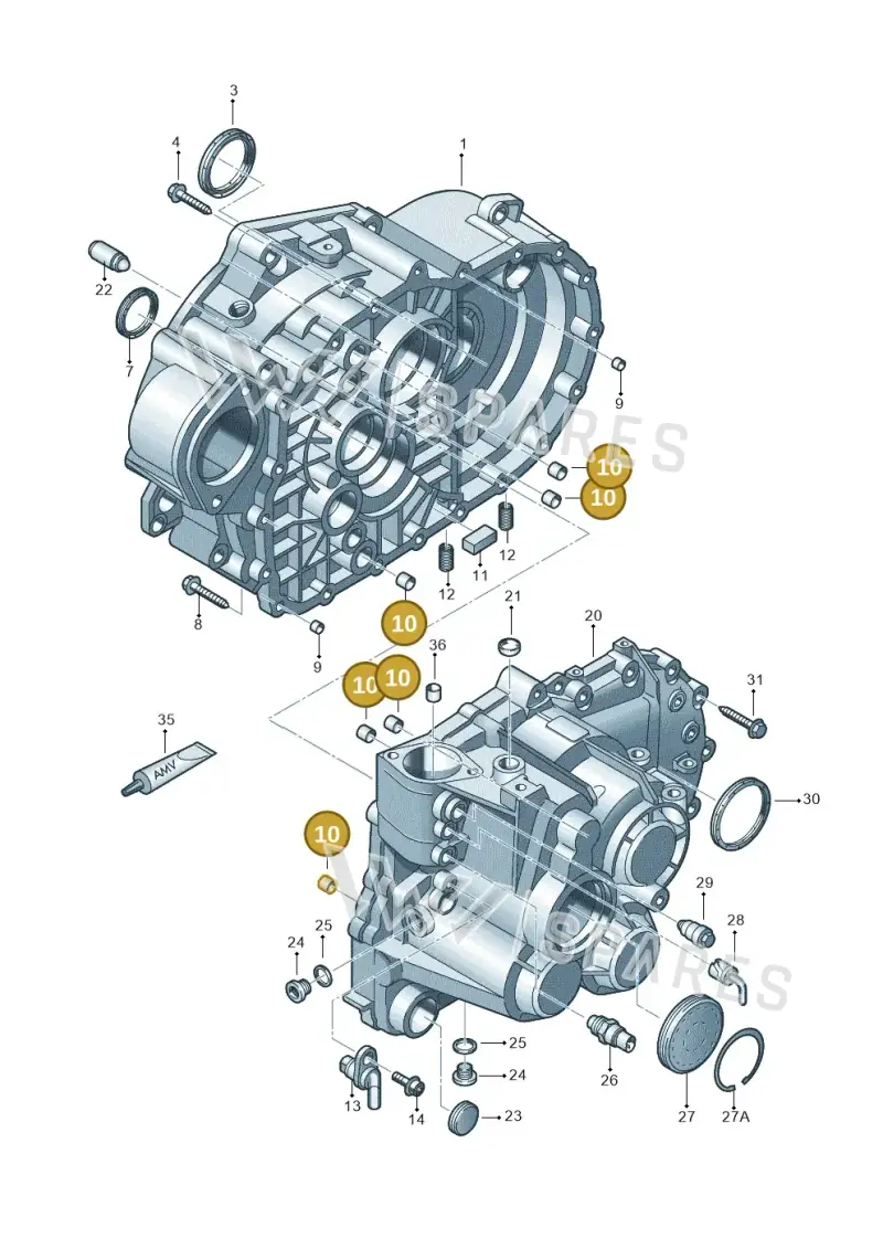 0A5301374 — Audi A3 Sportback (2016-2020) diagram 745301045, position 10
