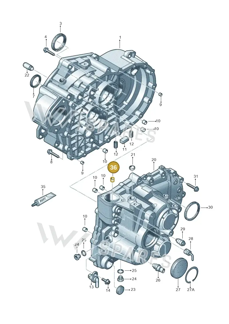 0A5301374B — Audi A3 Sportback (2016-2020) diagram 745301045, position 36