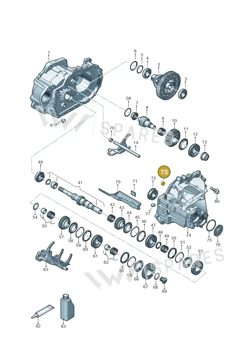 0A5301374B — Audi A3 Sportback (2019-2021) diagram 803311028, position 73