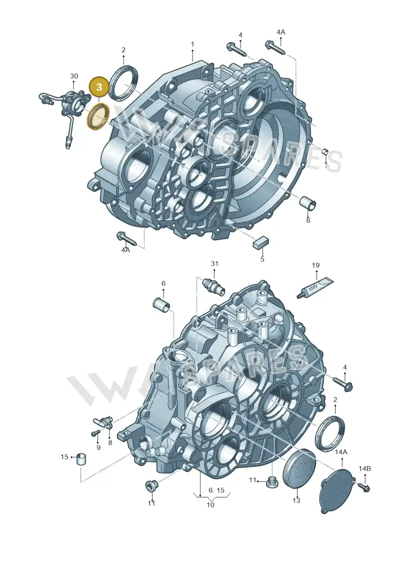 0A5311113A — Audi Q3 2.0 TDI (2014-2019) diagram 719301400, position 3