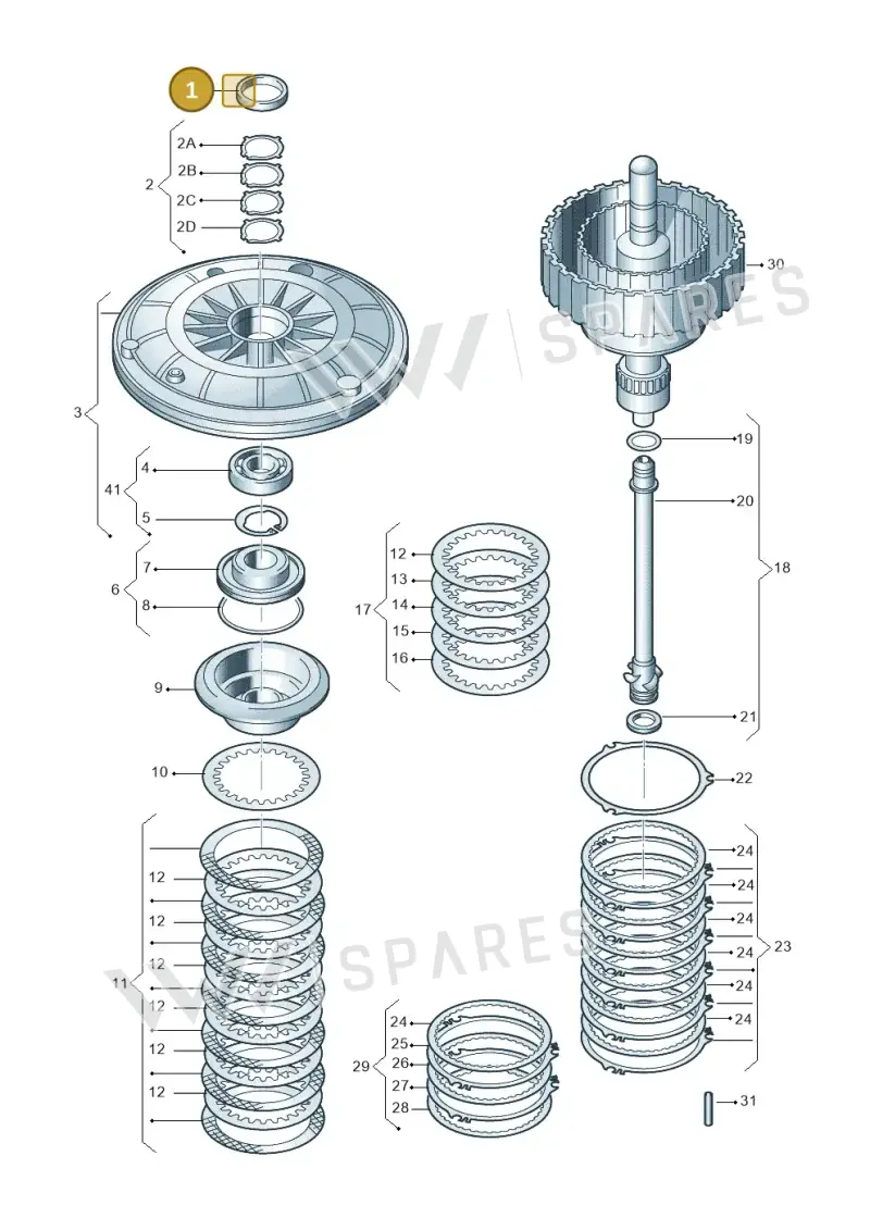 0AW311113 — Audi A5 Sportback (2011-2017) diagram 736323100, position 1
