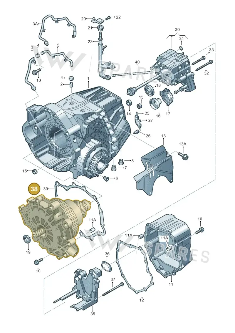 0AW323911AF — Audi A6 2.7 TDI (2008-2011) diagram 261321600, position 38
